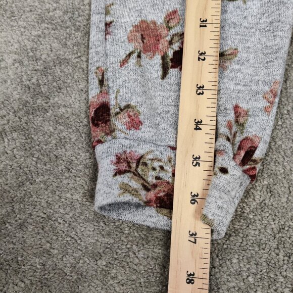 Ardene Women's Pajama Bottom Size M Gray Floral Jogger Style Knitted Comfy Daily - Picture 10 of 10